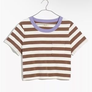 Madewell: Organic Cotton Supercrop Pocket Tee in Stripe.